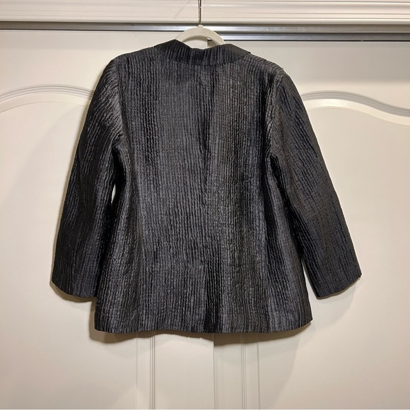 Eileen Fisher Gray Textured Career Blazer Outer Wear Jacket - Picture 4 of 6